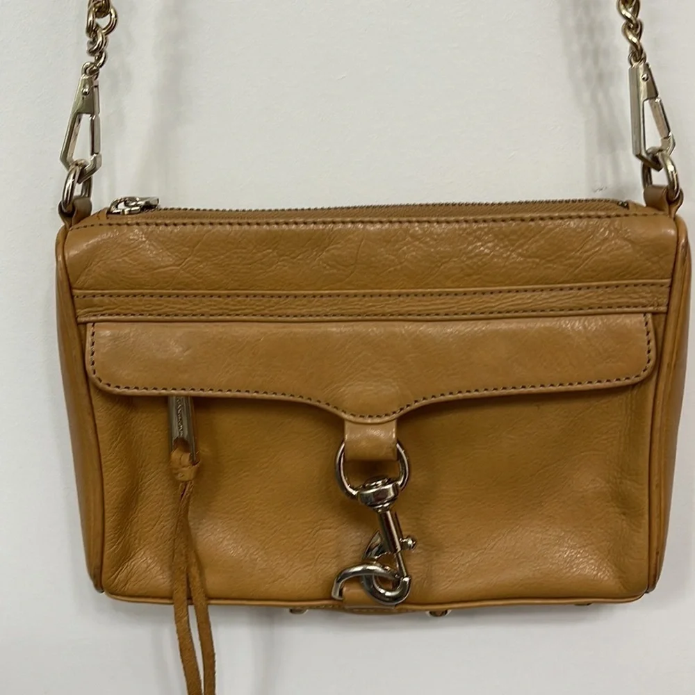 Rebecca Minkoff tan leather crossbody bag small